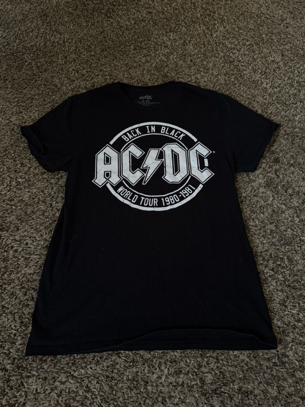 AC/DC Black Tee with White Logo